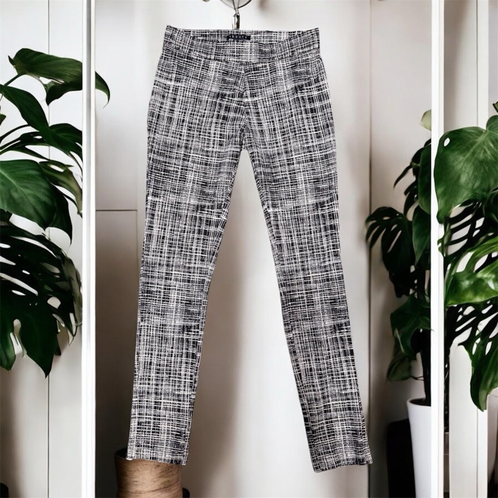 Theory Adbelle K Grid Stretch Leggings Pants — Medium, Designer Comfort